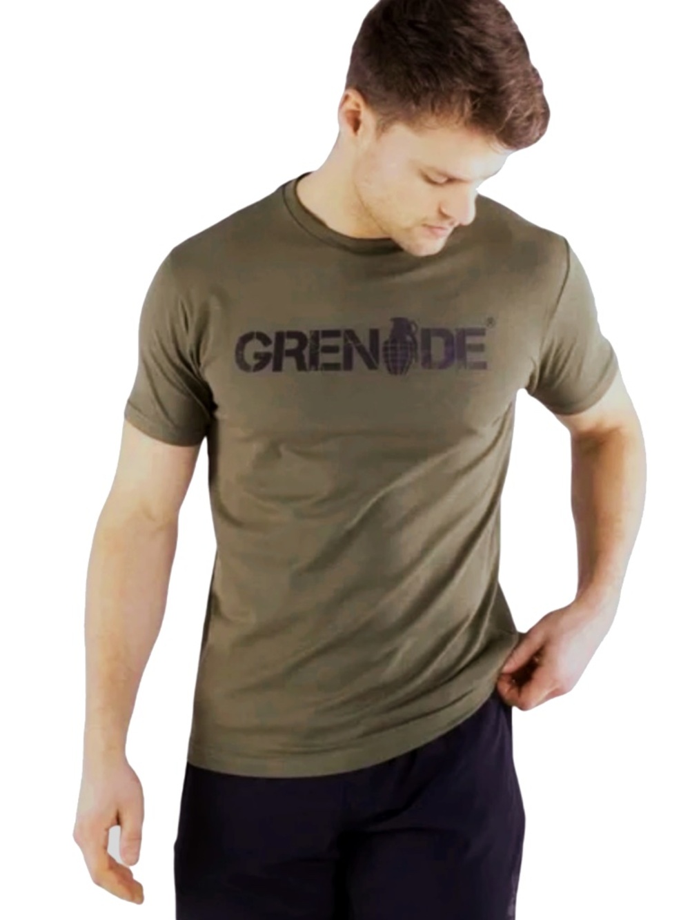 Grenade Wear Core Graphic Logo T-Shirt Shirt Army Green Khaki Military Inspired